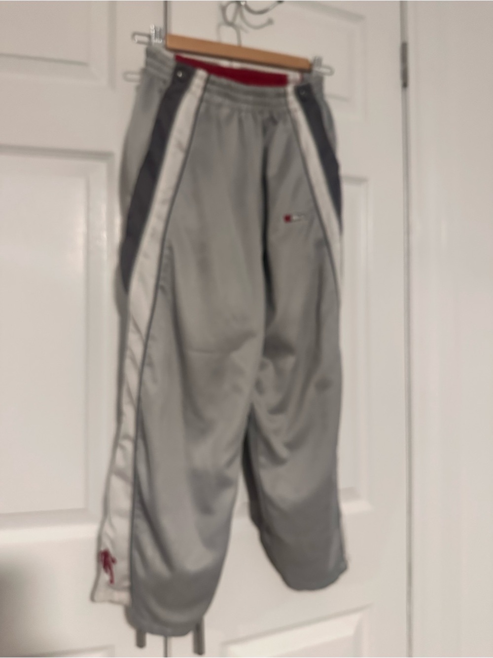 And1 Gray and White Athletic warm up Pants with snap off basketball